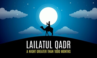 Lailatul qadr vector illustration. Suitable for Poster, Banners, background and greeting card. 