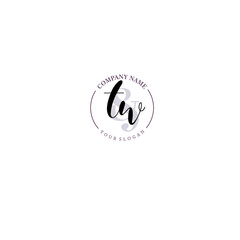 TW Initial letter handwriting and signature logo. Beauty vector initial logo .Fashion  boutique  floral and botanical