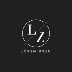 Letter LZ logo with simple circle line. Creative look monogram logo design - obrazy, fototapety, plakaty