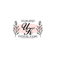 UK Initial letter handwriting and signature logo. Beauty vector initial logo .Fashion  boutique  floral and botanical