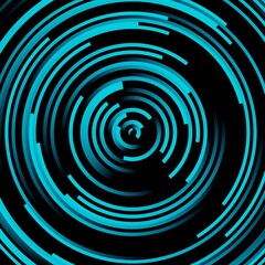 Black and blue abstract circle technology background. 3d rendering.
