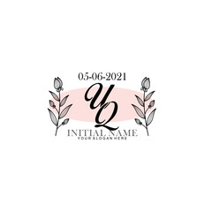 UQ Initial letter handwriting and signature logo. Beauty vector initial logo .Fashion  boutique  floral and botanical