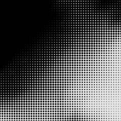 White and black circles, gradient halftone background.	