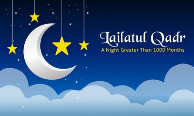 Lailatul qadr vector illustration. Suitable for Poster, Banners, background and greeting card. 