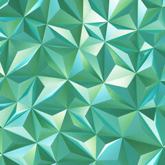 Abstract green low poly triangle geometric background. 3d rendering.