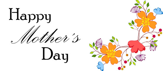 Happy Mothers day typography design. Mother's Day flower calligraphy poster. Mothers day composition banner design