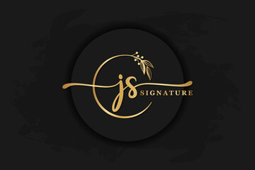 luxury signature logo design initial js. Handwriting vector logo design illustration image