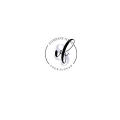 VF Initial letter handwriting and signature logo. Beauty vector initial logo .Fashion  boutique  floral and botanical