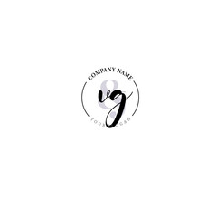 VG Initial letter handwriting and signature logo. Beauty vector initial logo .Fashion  boutique  floral and botanical