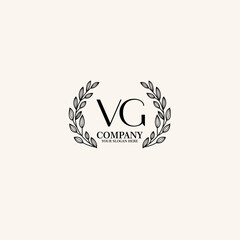 VG Beauty vector initial logo art  handwriting logo of initial signature, wedding, fashion, jewelry, boutique, floral