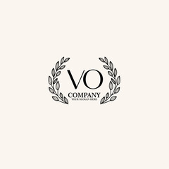 VO Beauty vector initial logo art  handwriting logo of initial signature, wedding, fashion, jewelry, boutique, floral