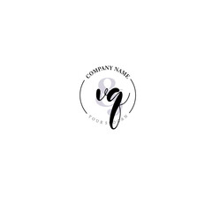 VQ Initial letter handwriting and signature logo. Beauty vector initial logo .Fashion  boutique  floral and botanical