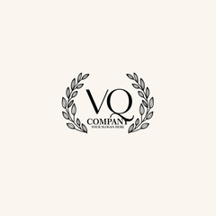 Obraz premium VQ Beauty vector initial logo art handwriting logo of initial signature, wedding, fashion, jewelry, boutique, floral
