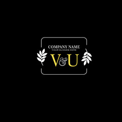 VU Beauty vector initial logo art  handwriting logo of initial signature, wedding, fashion, jewelry, boutique, floral