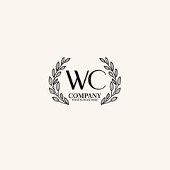 WC Beauty vector initial logo art  handwriting logo of initial signature, wedding, fashion, jewelry, boutique, floral