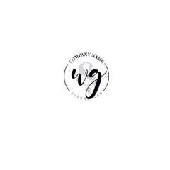 WG Initial letter handwriting and signature logo. Beauty vector initial logo .Fashion  boutique  floral and botanical