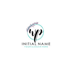 WP Initial letter handwriting and signature logo. Beauty vector initial logo .Fashion  boutique  floral and botanical