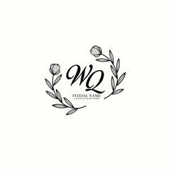 WQ Initial letter handwriting and signature logo. Beauty vector initial logo .Fashion  boutique  floral and botanical