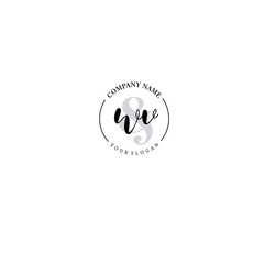 Obraz premium WV Initial letter handwriting and signature logo. Beauty vector initial logo .Fashion boutique floral and botanical