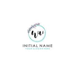 WV Initial letter handwriting and signature logo. Beauty vector initial logo .Fashion  boutique  floral and botanical