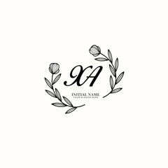 XA Initial letter handwriting and signature logo. Beauty vector initial logo .Fashion  boutique  floral and botanical
