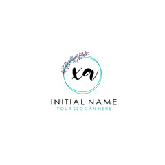 XA Initial letter handwriting and signature logo. Beauty vector initial logo .Fashion  boutique  floral and botanical