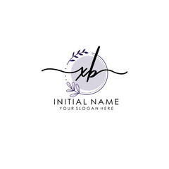 XB Luxury initial handwriting logo with flower template, logo for beauty, fashion, wedding, photography