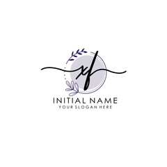 XF Luxury initial handwriting logo with flower template, logo for beauty, fashion, wedding, photography