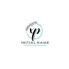 XP Initial letter handwriting and signature logo. Beauty vector initial logo .Fashion  boutique  floral and botanical