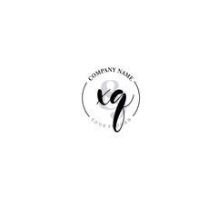 XQ Initial letter handwriting and signature logo. Beauty vector initial logo .Fashion  boutique  floral and botanical