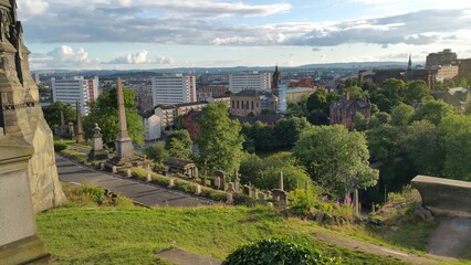 Glasgow Firedhof - Blick auf die Stadt