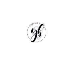 YB Initial letter handwriting and signature logo. Beauty vector initial logo .Fashion  boutique  floral and botanical