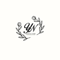 YN Beauty vector initial logo art  handwriting logo of initial signature, wedding, fashion, jewelry, boutique, floral - obrazy, fototapety, plakaty