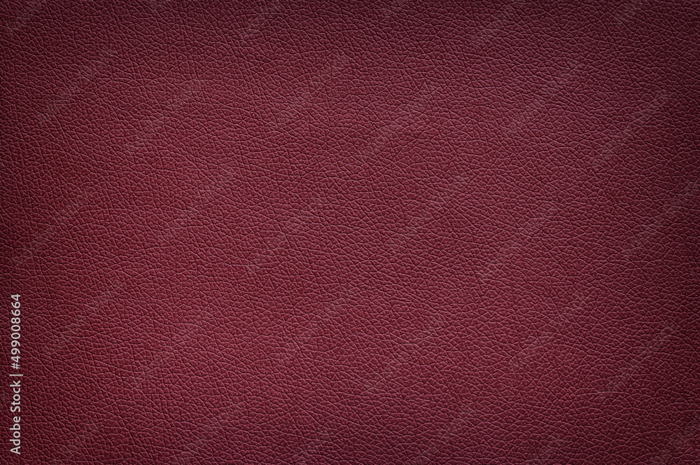 Wall mural texture of matte leather maroon color, vignette. - Wall murals