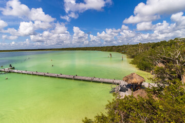Laguna de Kaan Luur en Tulum, Quintana Roo, México.