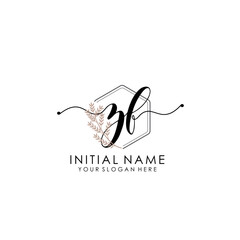 ZF Luxury initial handwriting logo with flower template, logo for beauty, fashion, wedding, photography