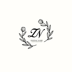 ZN Initial letter handwriting and signature logo. Beauty vector initial logo .Fashion  boutique  floral and botanical