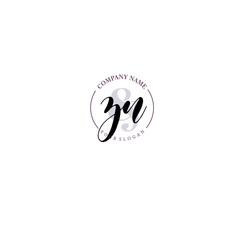 ZN Initial letter handwriting and signature logo. Beauty vector initial logo .Fashion  boutique  floral and botanical