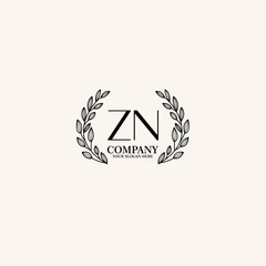 ZN Beauty vector initial logo art  handwriting logo of initial signature, wedding, fashion, jewelry, boutique, floral