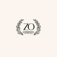 ZO Beauty vector initial logo art  handwriting logo of initial signature, wedding, fashion, jewelry, boutique, floral