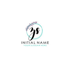 ZS Initial letter handwriting and signature logo. Beauty vector initial logo .Fashion  boutique  floral and botanical