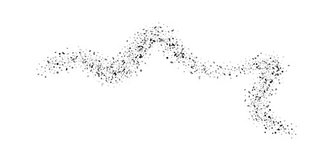 Silver glitter confetti on a white background. Illustration of a drop of shiny particles.