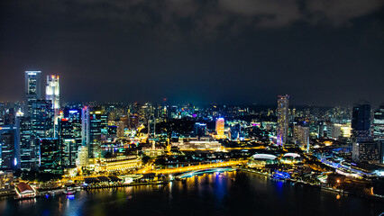 Fototapeta na wymiar Singapur_by_Night_View_from_Marina_9
