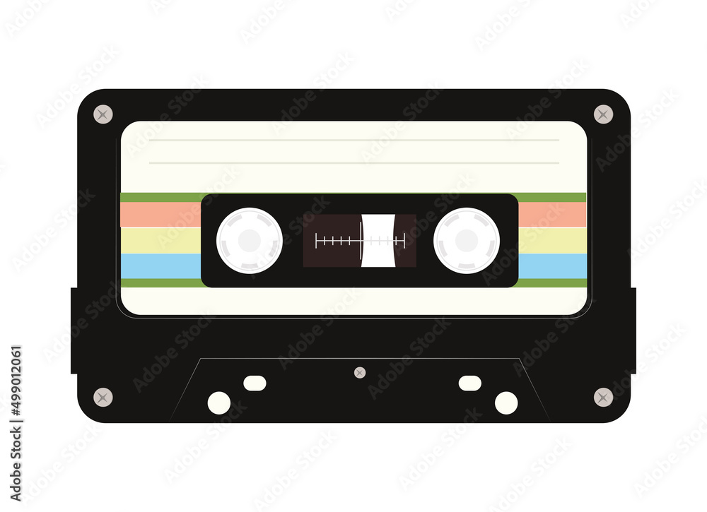 Wall mural retro cassette music