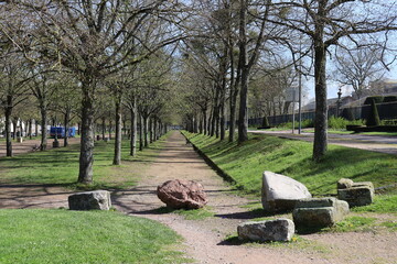 La promenade des marbres, ville de Autun, d&eacute;partement de Sa&ocirc;ne et Loire, France