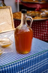 Delicious honey in the bottle