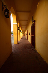 narrow street at night