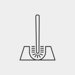 Toile-cleaner-brush  vector icon illustration sign