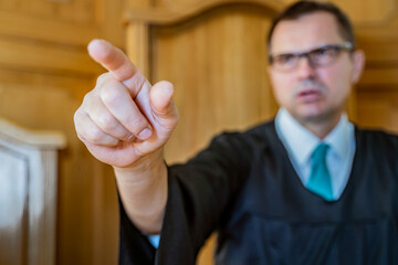 portrait judge man in courtroom