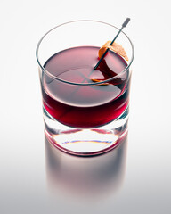 whiskey drink with an orange twist